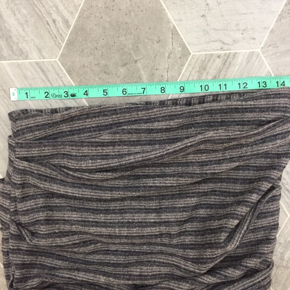 Yigal Azrouel Gray Stripe Ruched Wool Skirt | 3 - Picture 4 of 8